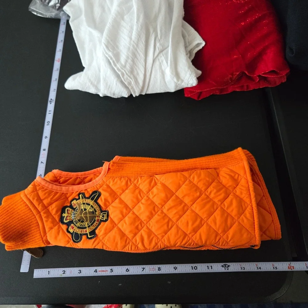 Ralph Lauren Kids Orange Challenge Quilted Equestrian Crest Vest 5 Preppy‎ Horse